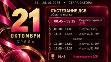 Държавното първенство по художествена гимнастика започва днес в Стара Загора Държавното първенство по художествена гимнастика започва днес в Стара Загора